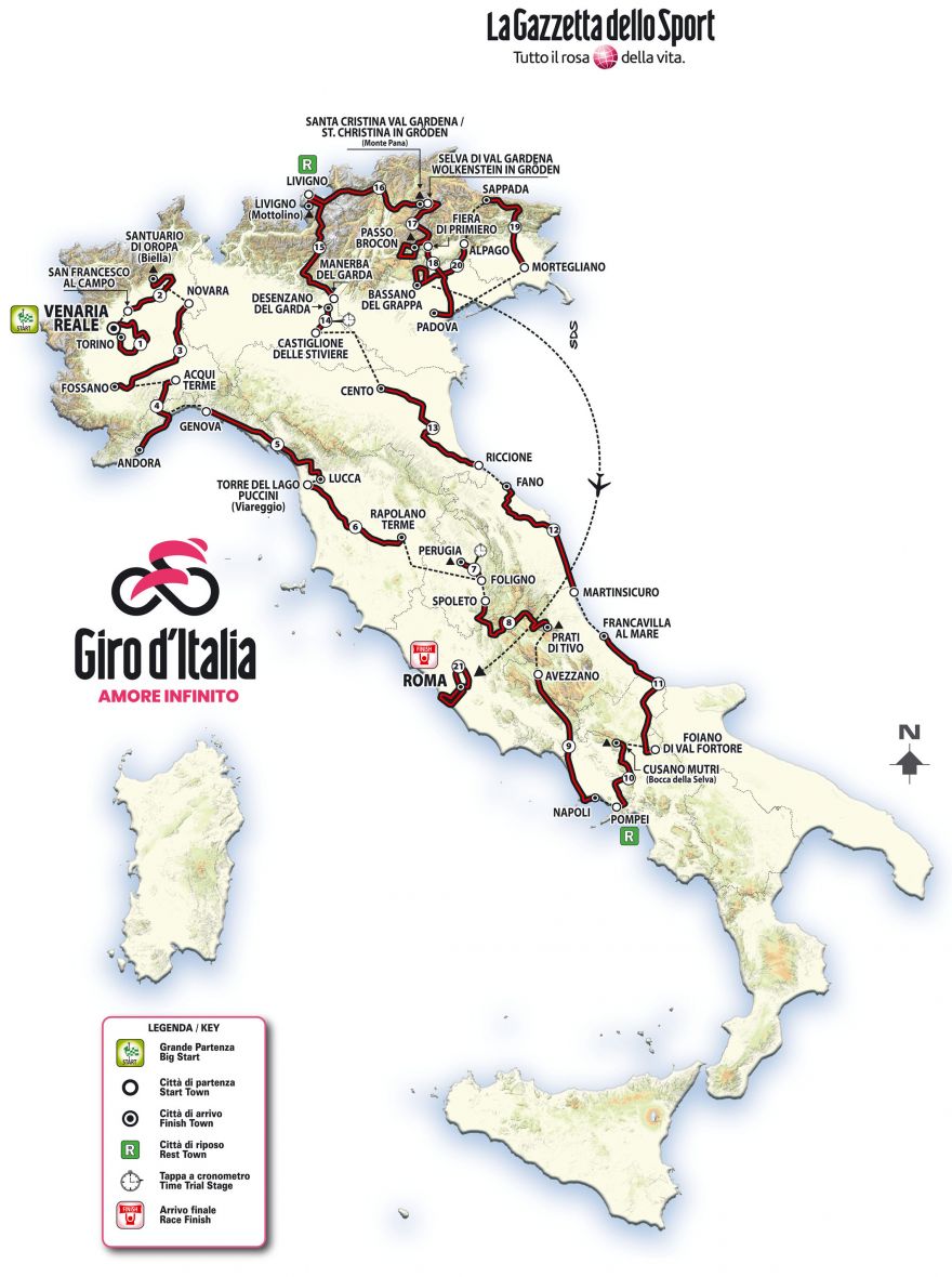 Tutti i numeri del Giro d&rsquo;Italia 107 (e qualche curiosit&agrave;)